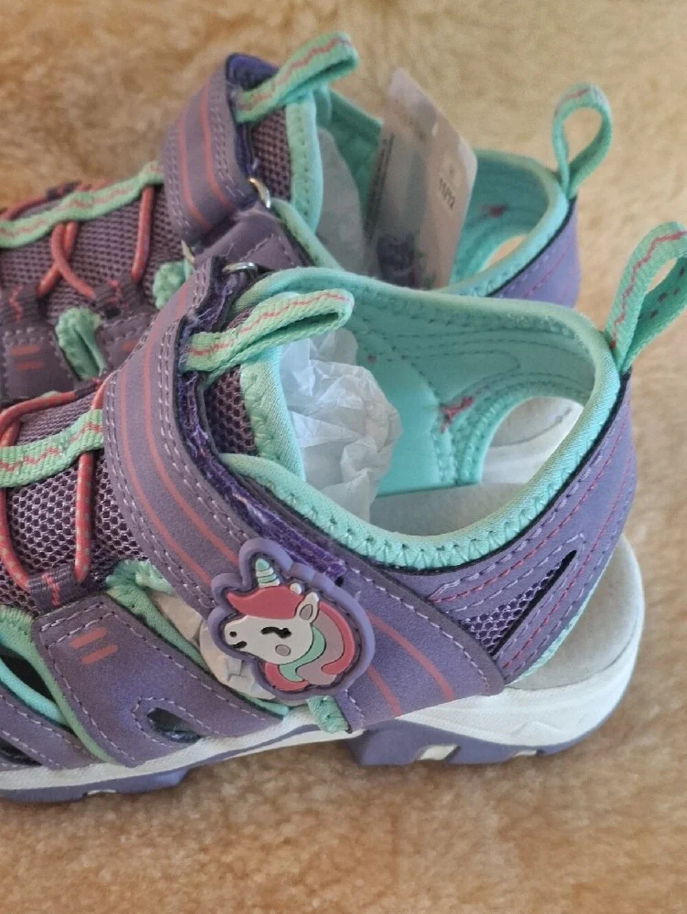 Lily & Dan Kids' Purple Water Shoes with Teal Accents